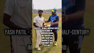 Yash Patil  36 balls mein halfcenturyYehviralshort viralvideo cricketacadmy [upl. by Haridan123]