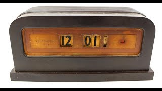 Telechron 8B07 Art Deco Electric Cyclometer Flip Roll Clock 193639 Mod Baron [upl. by Lanuk49]