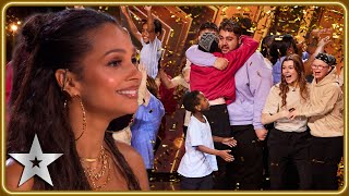 GOLDEN BUZZER act Chickenshed bring Alesha to tears  Auditions  BGT 2023 [upl. by Etyak861]