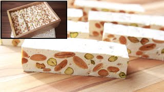 TORRONE Soft NOUGAT RECIPE  ITALIAN NUT amp NOUGAT BARS  Great For Holidays amp Valentines Day [upl. by Aticnemrac]