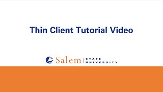 Thin Client Tutorial Video [upl. by Chilcote]