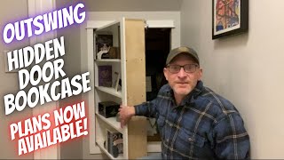 Hidden Door Bookshelf  Outswing  Update Plans AVAILABLE NOW [upl. by Corder]