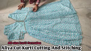 Aliya Cut Kurti Cutting And Stitching All Size Designer Kurti Cutting amp Stitching Kurti Designs [upl. by Allegra]