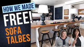 How We Made 2 Sofa Table with Stools for FREE  DIY Couch Bar [upl. by Maloney663]