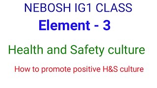 NEBOSH IG class  Health and Safety culture  Positive and Negative indicators [upl. by Davina273]