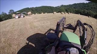 Transport de foin en montagne 2017  DeutzFahr Agrofarm 410T amp Agroplus 95 On Board [upl. by Otcefrep]