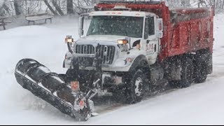 Large Snow Plow Trucks  Snow removal after storm [upl. by Adara542]