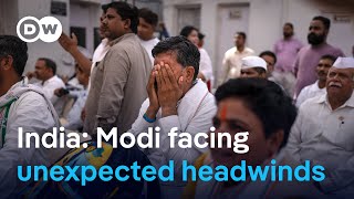 India elections How Modi’s party looks to be doing worse than it expected  DW News [upl. by Dorsy]