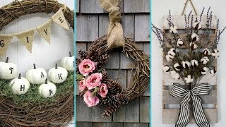 ❤ DIY Shabby Chic style Fall Wreath decor Ideas ❤ Home decor amp Interior design  Flamingo Mango [upl. by Yddor]