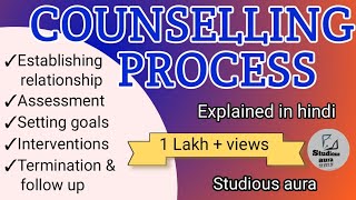 Counselling psychology  Counselling process five steps of counselling process UGC NETBSC nursing [upl. by Capp]