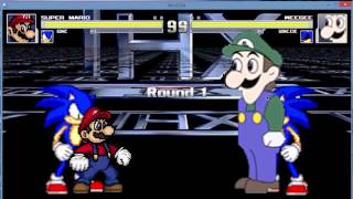 MUGEN  Mario and Sonic vs Weegee and Sonicexe My last video of 2014 [upl. by Geraldina]