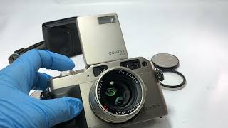 ★SOLD★ Near MINT Contax G1 Rangefinder Film camera 45mm Lens TLA140 JAPAN  240701400728 [upl. by Darum]