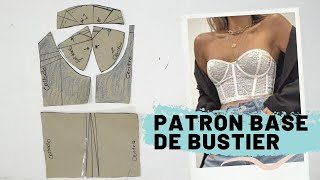 Como se hace un patron de bustier te enseño como se patrona facil un bustier [upl. by Eahcim]