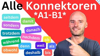 ALLE Konnektoren von A1B1  Deutsch lernen B1 [upl. by Esirehc365]