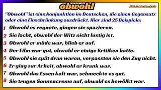 Konjunktion Obwohl A2B1  Grammatik einfach mit Beispielen lernen [upl. by Anu]