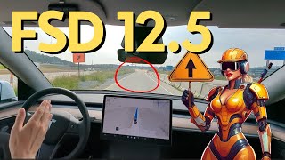 First Drive with Tesla FSD 125  Full Neural Network Artificial Intelligence [upl. by Fates]