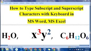 How To Type Superscripts and Subscripts Characters in Word in Laptop With Your Keyboard [upl. by Audie]