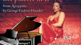 Bel piacere in E major Low Key by Handel Piano Accompaniment [upl. by Batchelor]