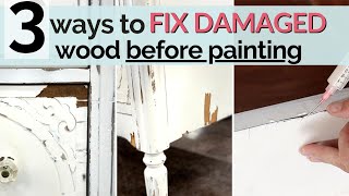 DIY Dresser Makeover  How to Fix Damaged Wood Furniture [upl. by Eelyek801]