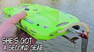 Speed Check 48mph Upgraded Miss Geico 17  Proboat Catamaran [upl. by Darom]