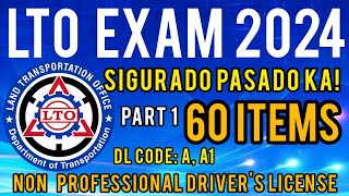 LTO NON PROFESSIONAL EXAM REVIEWER 2024  PART 1  CODE AA1 TAGALOG UPDATED [upl. by Janet]