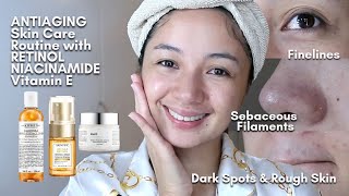 Antiaging skincare routine w Skintific GentleA Retinol amp Dear Klairs Freshly juiced Vitamin E Mask [upl. by Rossi472]