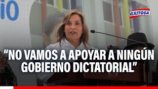 🔴🔵Dina Boluarte sobre Venezuela No vamos a apoyar a ningún gobierno dictatorial somos democráticos [upl. by Ellennod]