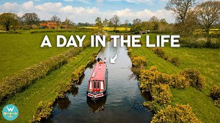 DAILY LIFE ABOARD A CANAL BOAT cruising Great Britain [upl. by Odnama]