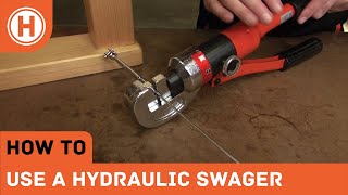 How To Use a Hydraulic Swage Tool To Crimp Stainless Wire Balustrade Fittings  HAMMERSMITH [upl. by Tallbott]