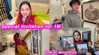 Special invitation  wafa dar rishty  ghar ki decoration  sitara yaseen vlog [upl. by Etrem]