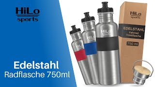 Fahrrad Trinkflasche Edelstahl 750ml [upl. by Notxarb]