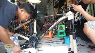 sepeda MTB 275in monanza 420 new 2024  unboxing bike [upl. by Congdon824]