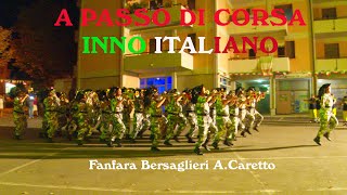 INNO ITALIANO CON USCITA A PASSO DI CORSA FANFARA BERSAGLIERI DI BEDIZZOLE VIANO Re [upl. by Anin222]