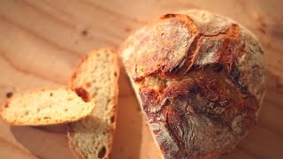 Brot ohne Kneten No Knead Bread Rezept und Anleitung [upl. by Nnayelsel]