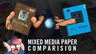 Testing Out Mixed Media Paper  Canson vs Strathmore [upl. by Remled10]