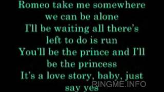 Taylor Swift  Love Story lyrics Karaoke ringtone [upl. by Lindblad561]