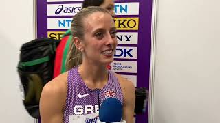 Jemma Reekie after her 800m heat at the World Indoors Glasgow 2024 [upl. by Mimajneb23]