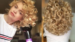 How I Diffuse My Natural Curly Hair for Voluminous 2BC Waves amp 3A Curls [upl. by Ethelinda846]