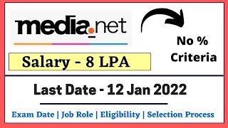 Media net Off Campus Drive 2022  Media net Recruitment 2022  Medianet Hiring Process Salary 8LPA [upl. by Godbeare913]