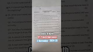 Class 8 math question paper of PT 22 November 2024 – 25 [upl. by Brouwer]