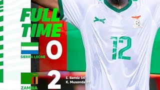 Sierra Leone Vs Zambia AFCON Qualifier match Extended highlights plus Goals 02 [upl. by Atekram78]