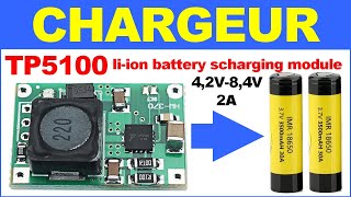 Super chargeur module TP5100 accu batterie liion 18650 lithium battery charger no BMS 👍⚡️🔥 [upl. by Earehs]