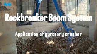 Rockbreaker Boom System Application of Gyratory Crusher rockbreakerboomsystem demolitionrobots [upl. by Afas]