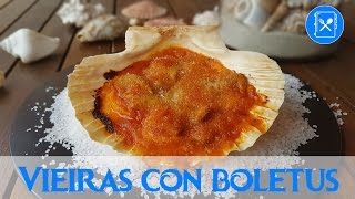 VIEIRAS GRATINADAS con boletus  Cocina al día  Receta 26 [upl. by Enaywd]