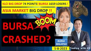 Daily KLSE BURSA UPDATE  582024💥KLCI BIG DROP 74 POINTS BURSA 1659 LOSERS 💥ASIA MARKET BIG DROP💥 [upl. by Akyeluz720]