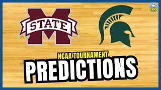 Mississippi State vs Michigan State PREDICTION  2024 NCAA Tournament Predictions [upl. by Bartel]