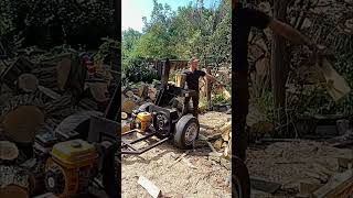 Powerful Log Splitter logsplitter firewood woodworker woodfired [upl. by Brownson302]