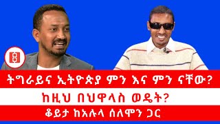 ትግራይና ኢትዮጵያ ምን እና ምን ናቸው ከዚህ በህዋላስ ወዴት ቆይታ ከአሉላ ሰለሞን ጋር።112222 [upl. by Calendre]