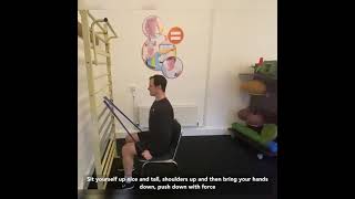 Wheelchair  Seated Triceps Pushdown with Resistance Band [upl. by Odom]