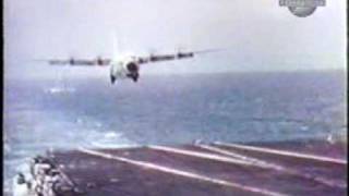 USS Forrestal C130 Hercules Carrier Landing Trials [upl. by Lottie]